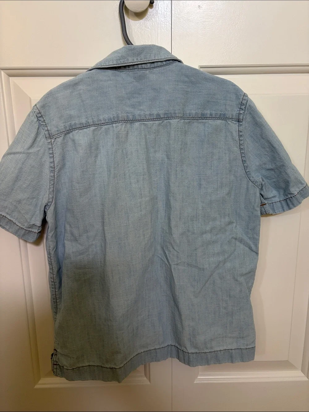 GAP Boys Light Blue Denim Short-Sleeve Shirt